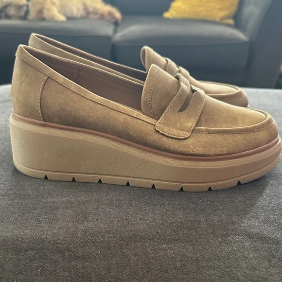 Dr. Scholl's Suede Penny Loafers in Camel Brown - Picture 4 of 7